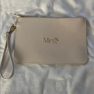 Elegant Cream Clutch with Gold Accents
